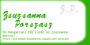 zsuzsanna porszasz business card